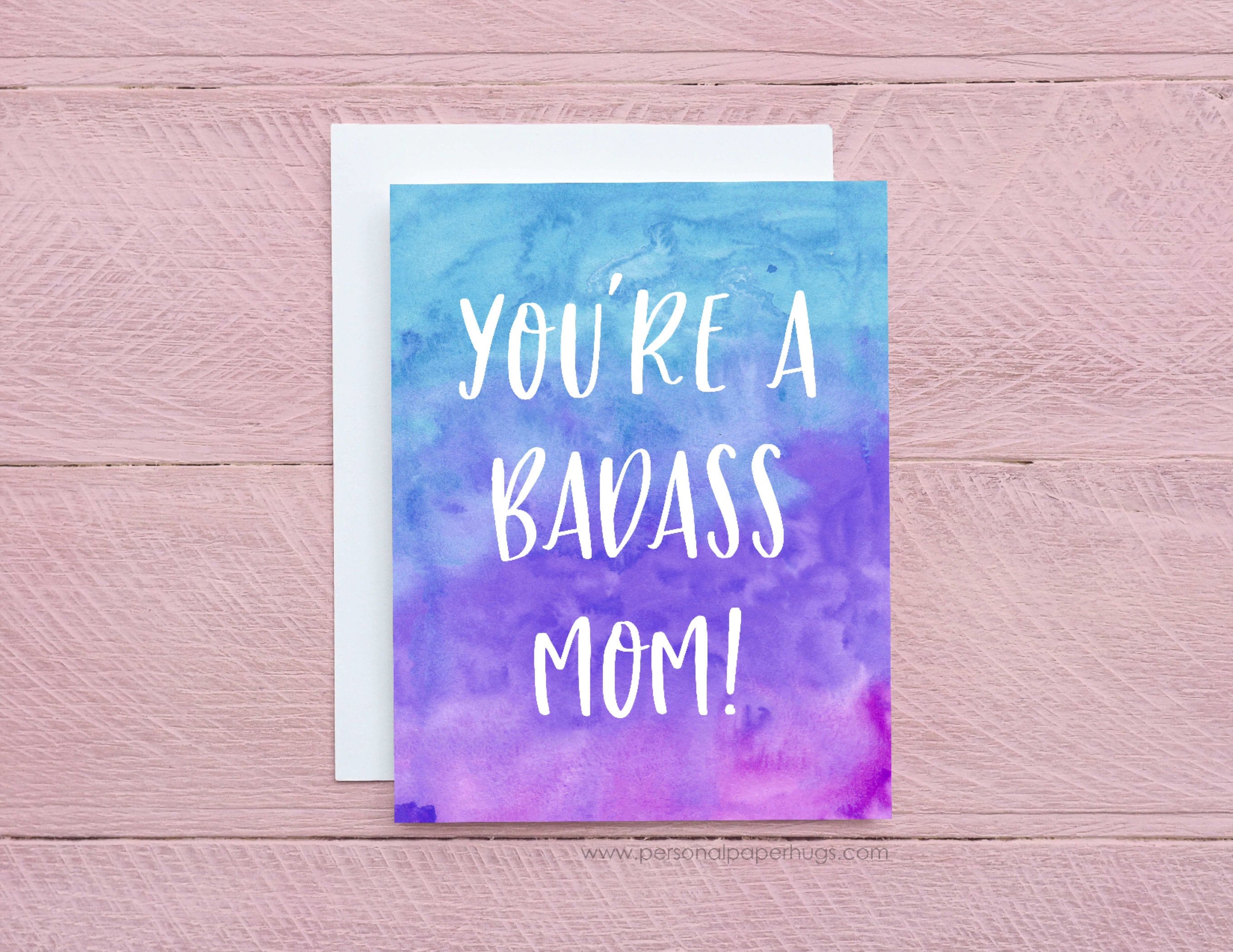 Funny Mother's Day Card for Mom Bad Ass Mom Best Mom Card