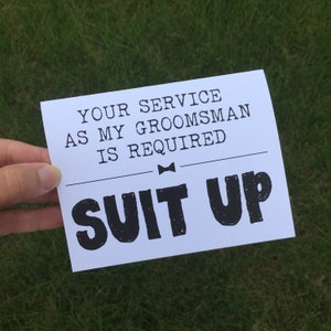 Will you be my Groomsman card for Groomsmen, Wedding party proposal greeting cards, Be My Best Man Card, Be my Groomsman Card, Suit Up Card