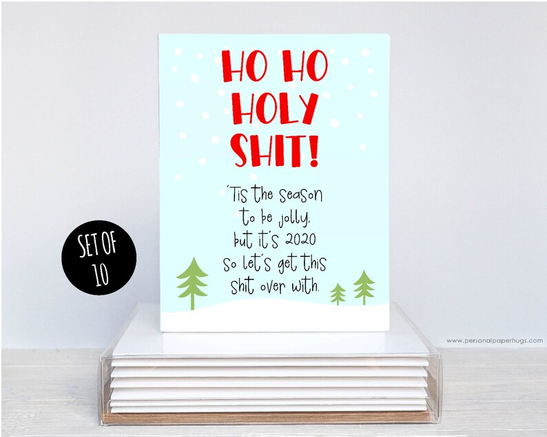 Funny 2020 Holiday Christmas Greeting Card Set Etsy
