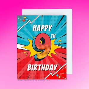 Custom Comic Book Birthday Card: Personalized Superhero Pop Art