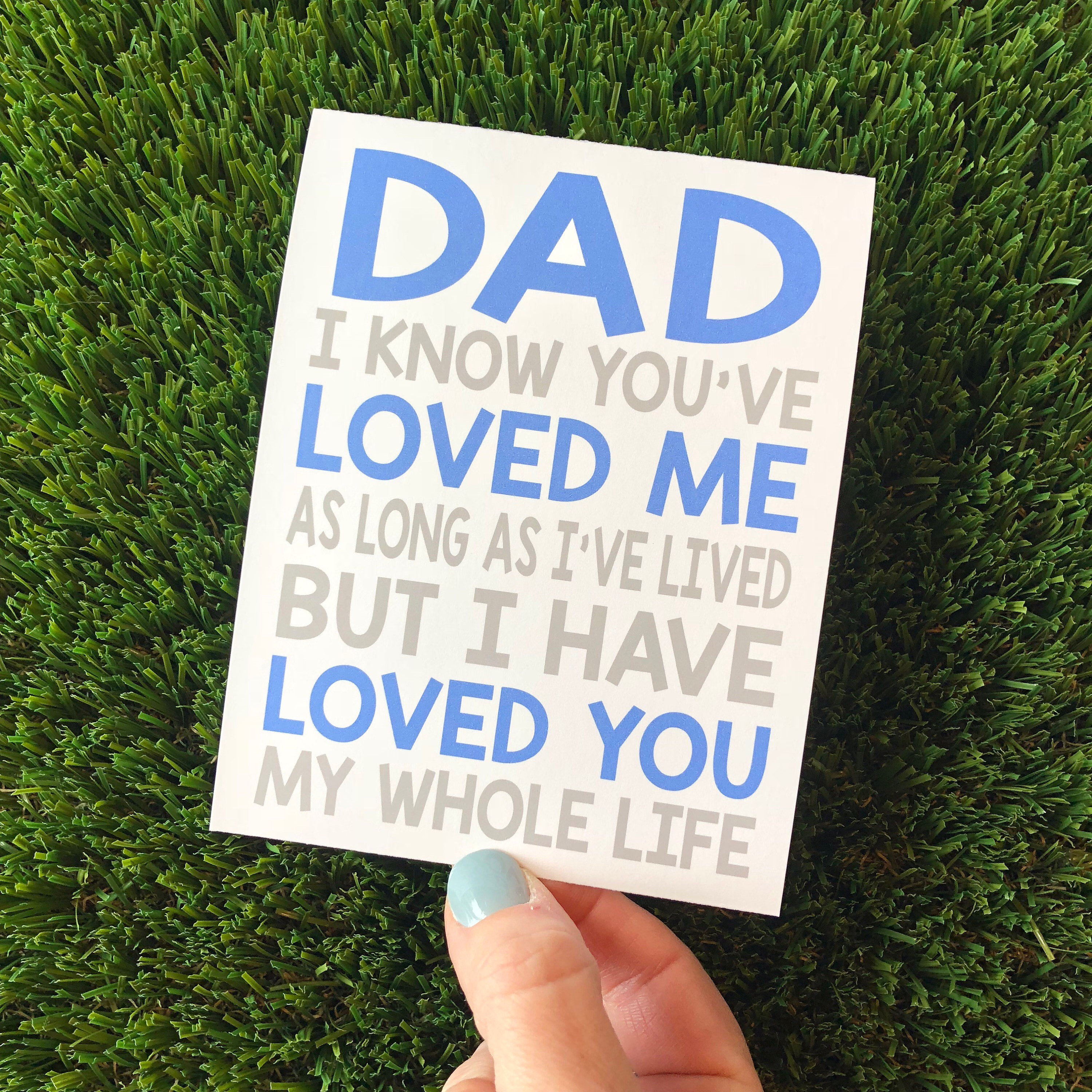Father's Day Card for Dad / Cute Fathers Day Card / I love ...