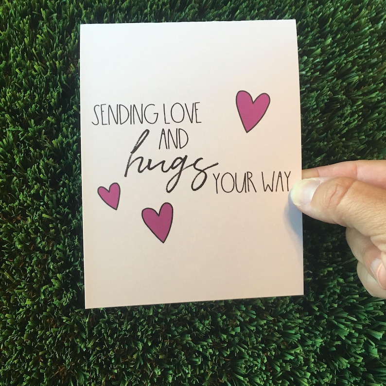 Sending love and hugs your way Thinking of you card I miss | Etsy