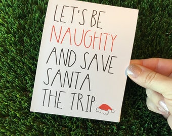 Sexy Christmas Card / Naughty Christmas Card / Naughty Santa Card / Funny Santa Card / Funny Christmas Card / Funny Anniversary Card