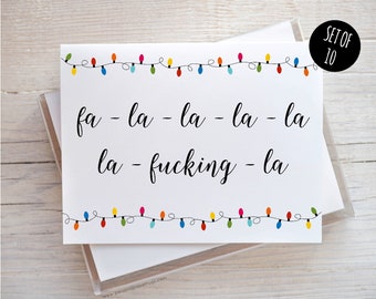 Funny Christmas Card set / Funny Holiday Card Pack / inappropriate holiday cards / Rude Christmas Cards / Sarcastic Christmas Card /