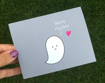 Halloween Love Card, Ghost Card for Boyfriend or Girlfriend, Funny Halloween Card for Partner