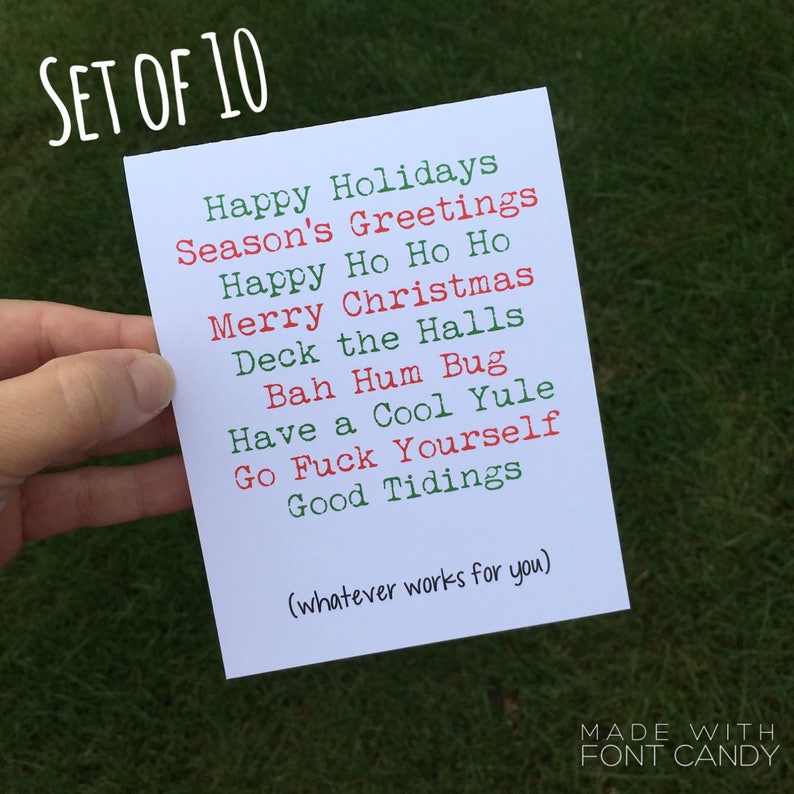 Funny Holiday Card Set / Funny Christmas Card Set / | Etsy