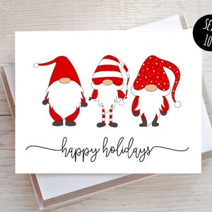 Holiday Gnomes Christmas Greeting Card Boxed Set of 10