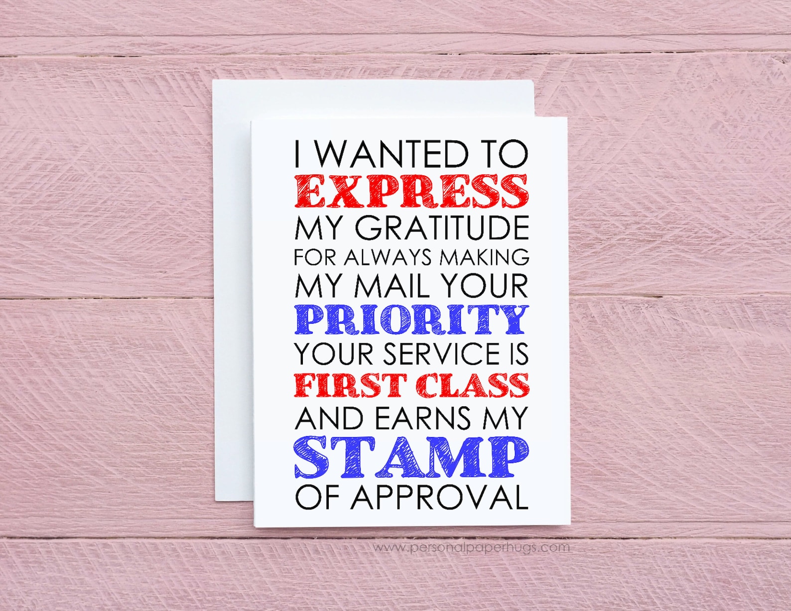 Card for Mail Carrier / Thank You / Card for Mail Man / Card Etsy