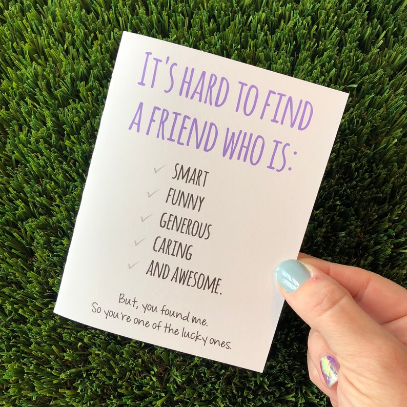 Funny Friendship Card for Best Friend Funny Card Sarcastic Card BFF Card Long Distance Friendship Card Pick Me Up Card Humorous Card Friend image 2
