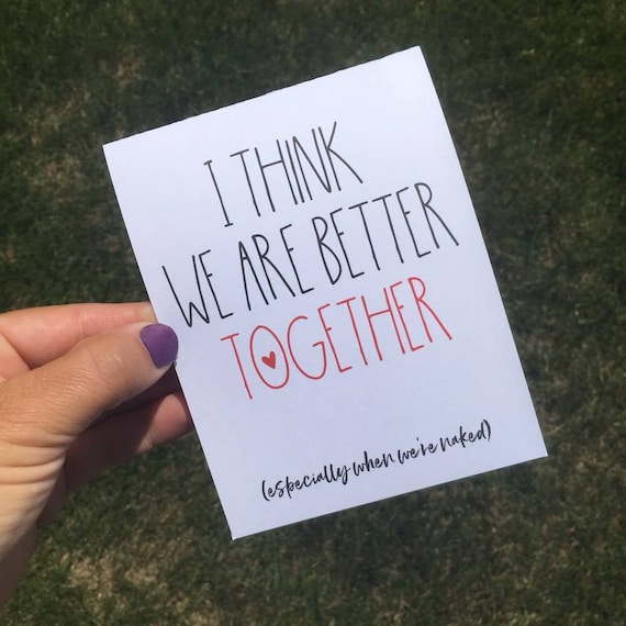 Funny Relationship Card for Valentine's Day: Better Together Naked Anniversary