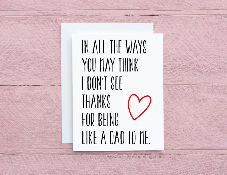 Sentimental Father's Day Card for Stepdad Happy Father's Day Card for stepfather Father's Day Card for Bonus Dad card Like a dad to me card image 1