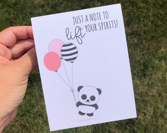 Cute Uplifting Thinking of You Just Because Panda Greeting Card for friend or loved one