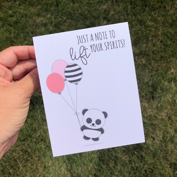 Cute Uplifting Thinking of You Just Because Panda Greeting Card for friend or loved one