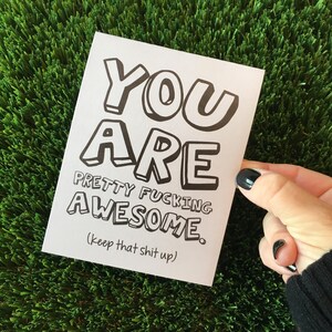 Funny Friendship Card / Funny Congratulations Card / You are awesome card / Funny Thank You Card / Funny Grad Card / You Rock Card / Mature image 3