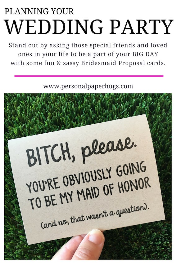 Funny Bridesmaid Proposal Card for Maid of Honor / Be my Etsy