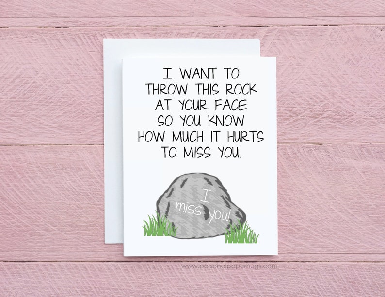 Funny Sarcastic I Miss You Long Distance Relationship Friendship Greeting Card image 1