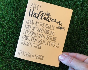 Funny Halloween Greeting Card, Funny Halloween Card for adults, Boo Halloween Card, Funny Halloween Party card, Halloween Card for friend