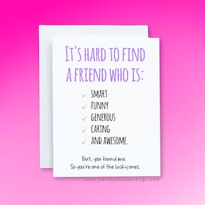 Funny Friendship Card for Best Friend Funny Card Sarcastic Card BFF Card Long Distance Friendship Card Pick Me Up Card Humorous Card Friend