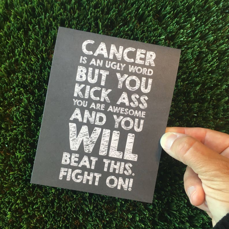 Cancer Sucks Card Kick Cancer's Ass Cancer Card Cancer Support Card Cancer Encouragement Card Get Well Card image 1