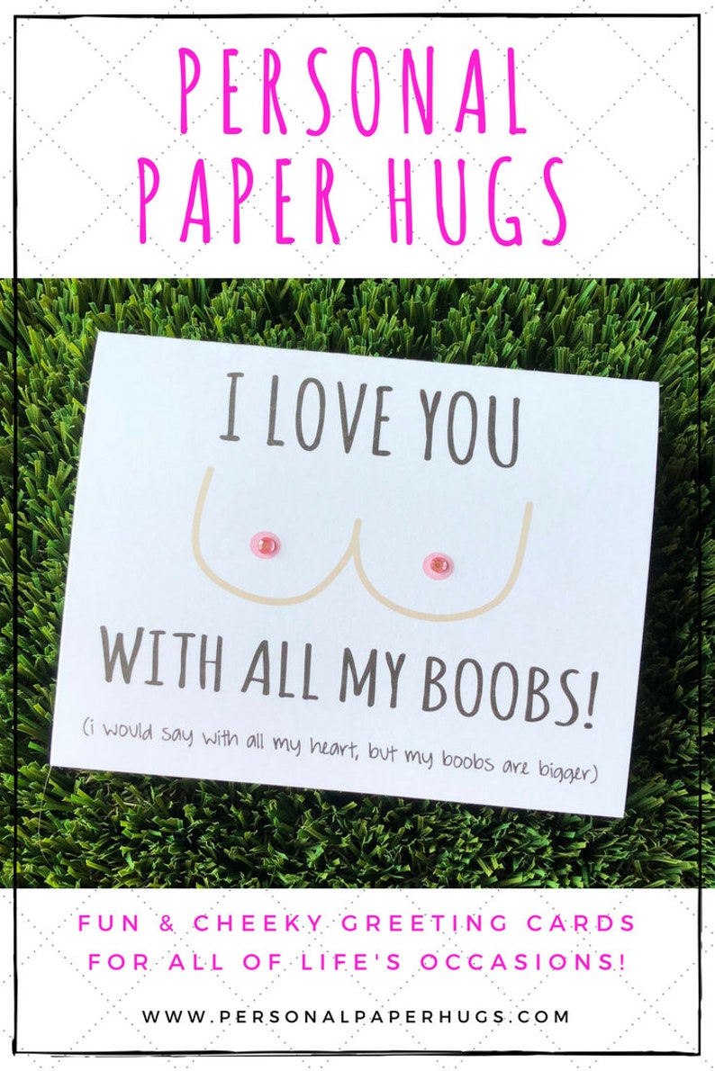 Funny I love you card / Funny Boobs Card / Funny Valentine Card / Funny Anniversary Card for him/ Funny Relationship Card / Card for husband image 9