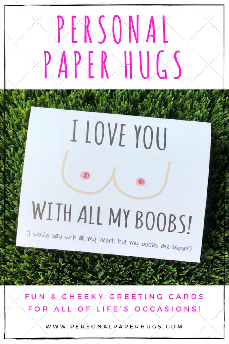 Funny I love you card / Funny Boobs Card / Funny Valentine Card / Funny Anniversary Card for him/ Funny Relationship Card / Card for husband image 9