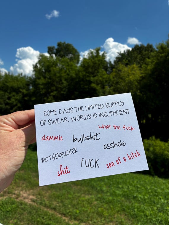 Funny Encouragement Card, Inappropriate Card for Friend, Bad Day Swear Word Card