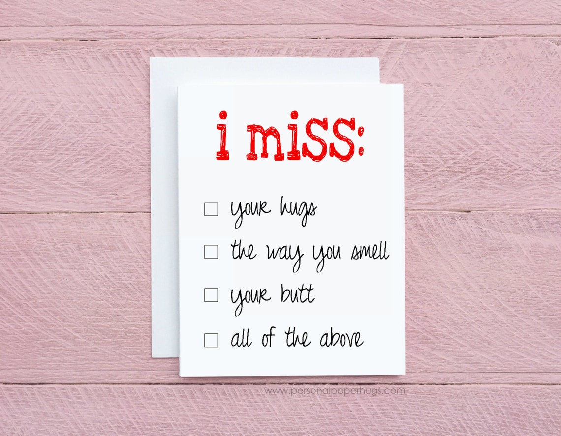 I miss you card / missing you card / Funny ldr card / LDR card | Etsy