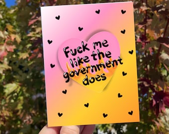 Funny Valentine Card, Sarcastic Partner Greeting, Adult Humor (A2 Size)