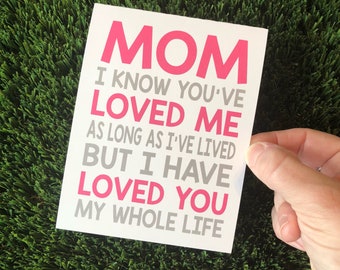 Mother's Day Card for Mom: I Love You Card for Mother Sentimental