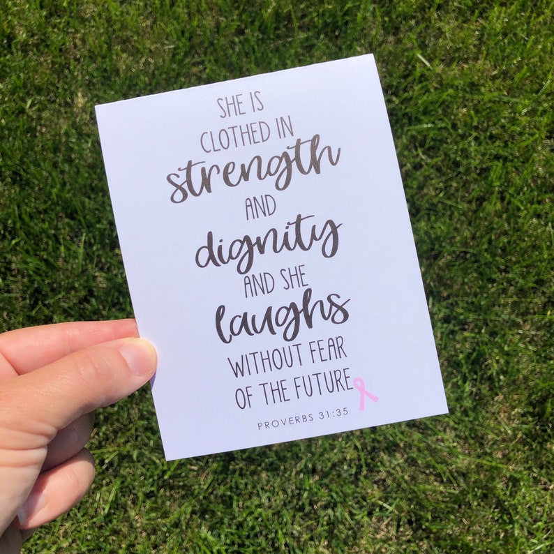 Cancer Card / Chemo Card / Proverbs 31 25 Card / Religious Etsy
