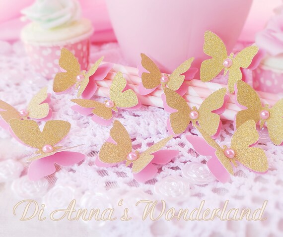 20 Gold Butterflies Princess Party Decorations Candy Bar Table Etsy