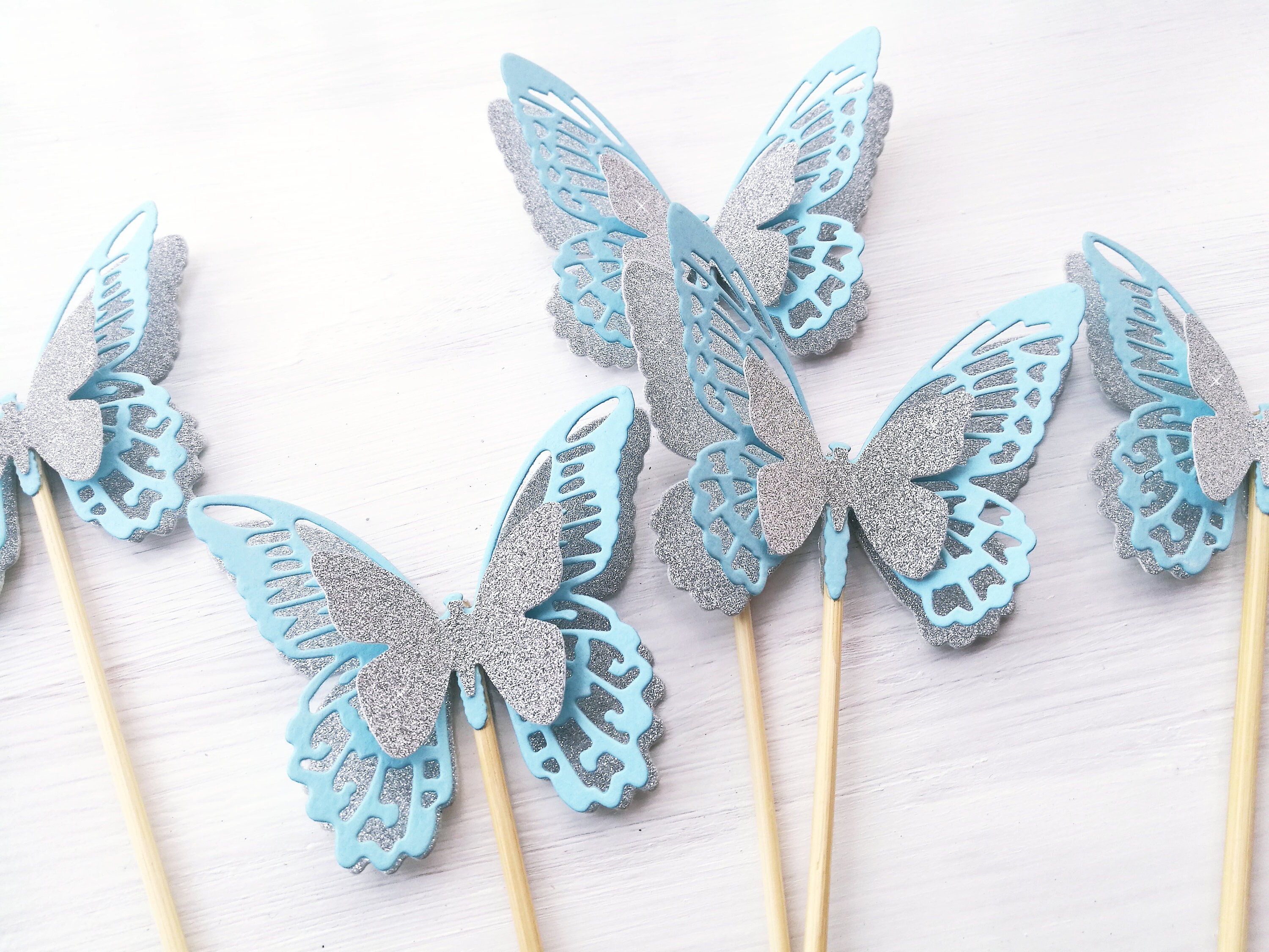 Aschenputtel Party Dekor 12 silber und blau Schmetterling | Etsy
