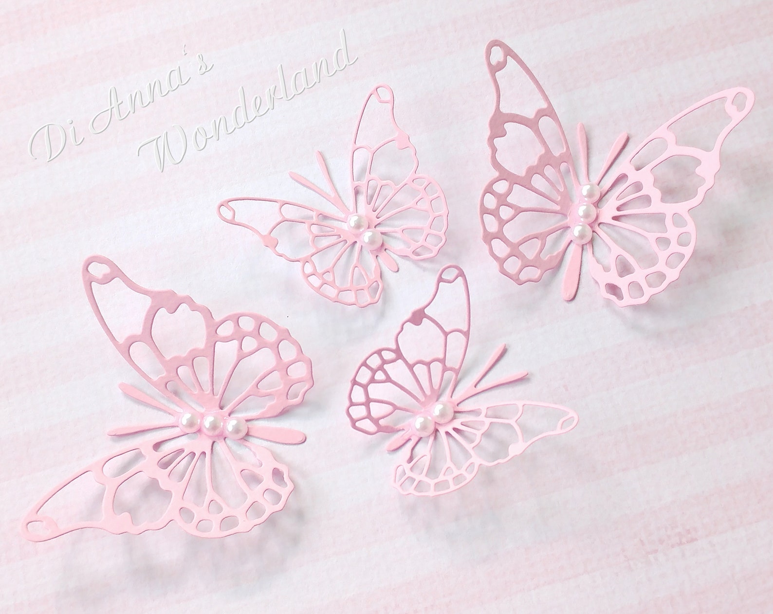 Light pink party table decorations 3D butterflies delicate Etsy