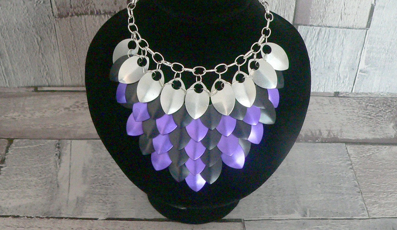 Scale Mail Necklace Scalemail Necklace Dragon Scale Etsy