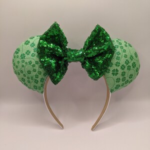 Shamrock Mouse Ears // St Patrick&#39;s Day Ears // Custom Ears // Cruise Ears / Ear Hat / Headband