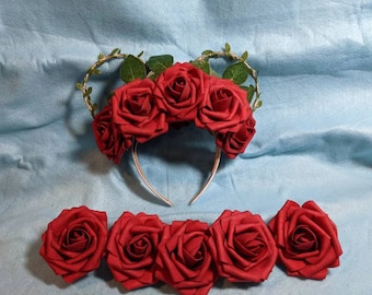 Custom Made- Red Rose Mouse Ears Headband Red Rose Minnie Ears - Etsy main image 3