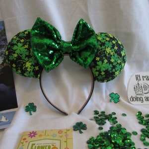 St Patricks Day Shamrock Mouse Ears / Headband / Ear Hat
