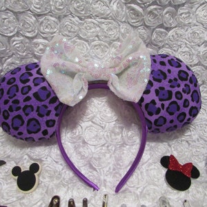 Purple Cheetah Mouse Ears / Headband