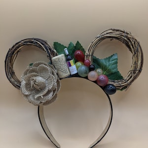 Food and Wine Mouse Ears Headband / Ear Hat / Headband
