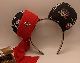 Pirates and Caribbean Cruise Mouse Ears // Headband // Ear Hat // Pirate Ears