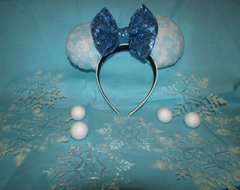 Frozen Snowflake Mouse Ears / Headband / Ear Hat