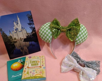 Western plaid Mouse Ears / Ear Hat / Headband / BBQ Ears