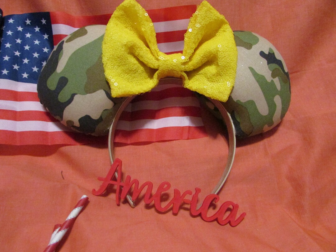 Camo Mouse Ears // Headband // Army Ears // Military Ears // Ear Hat
