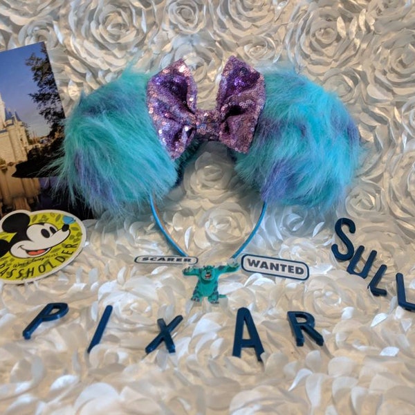 Monster Mouse Ears // Headband // Monsters inspired // Blue Monster // Monster U // Kitty