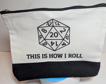 D&D Dice Bag: Canvas Travel Pouch, "How I Roll"