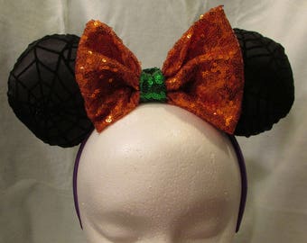 Halloween Spider Web Mouse Ears / Headband // Ear Hat / Cruise Ears