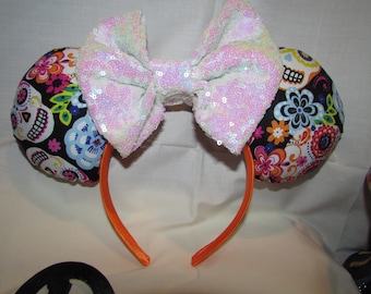 Orejas / Diadema de Coco Mouse del Día de los Muertos // Orejas personalizadas