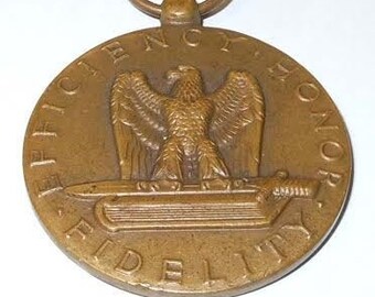 For Good Conduct Efficiency Honor Fidelity Bronze Star WW2 WWII Medal US Eagle Sword Bible