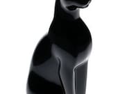 Baccarat France Crystal Black Egyptian Cat Sculpture Figurine