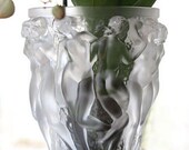 Lalique Crystal Bacchantes Vase Dancing Female Nudes In Relief